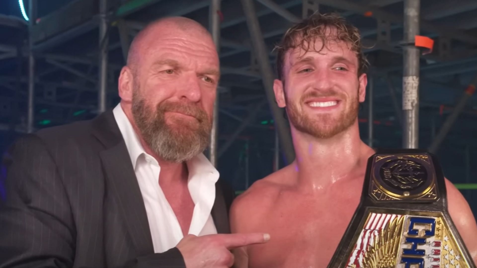Triple H (left) and Logan Paul (right)