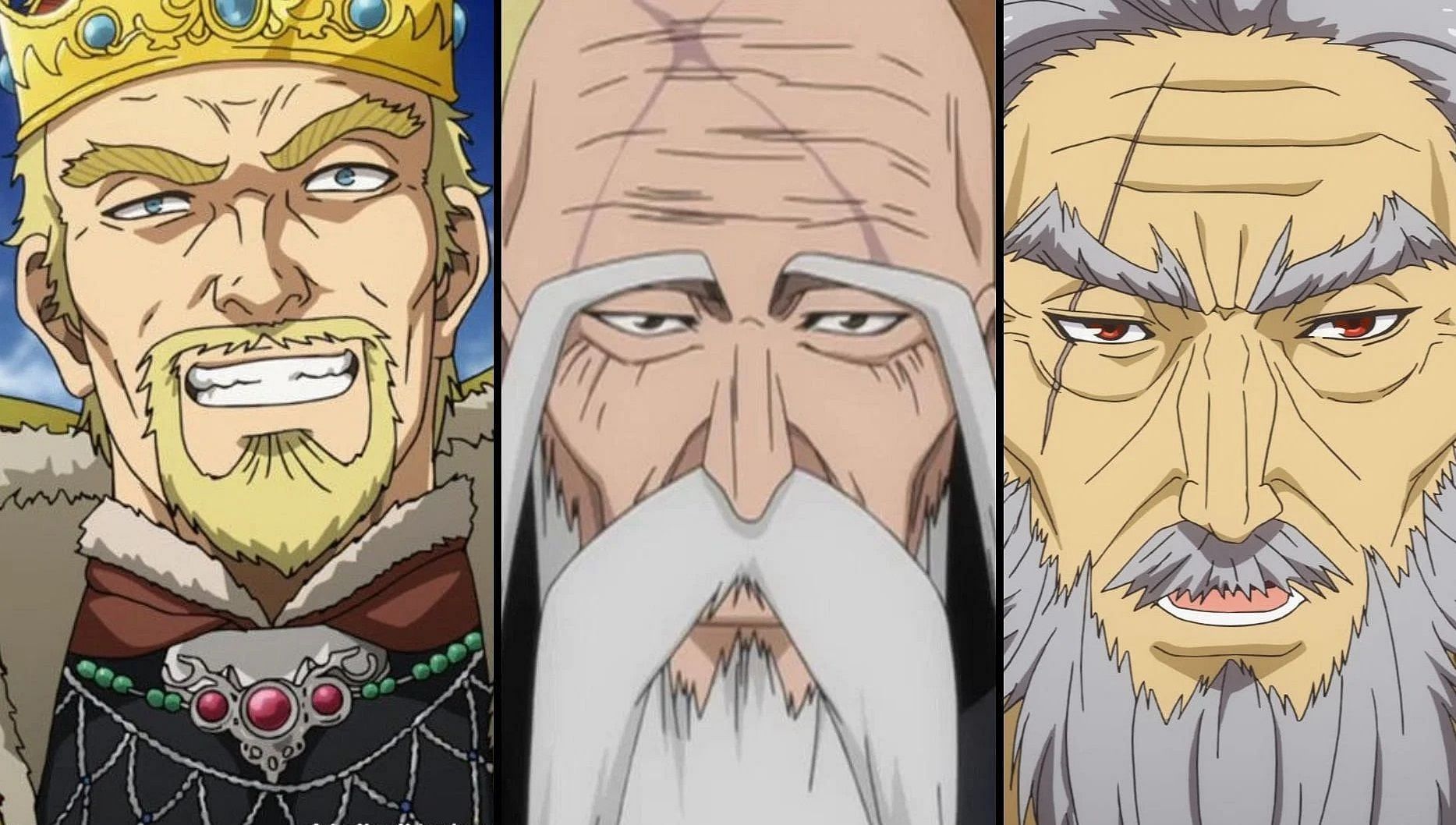 Most popular anime characters with beards (Image via Wit, Pierrot, J.C Staff)
