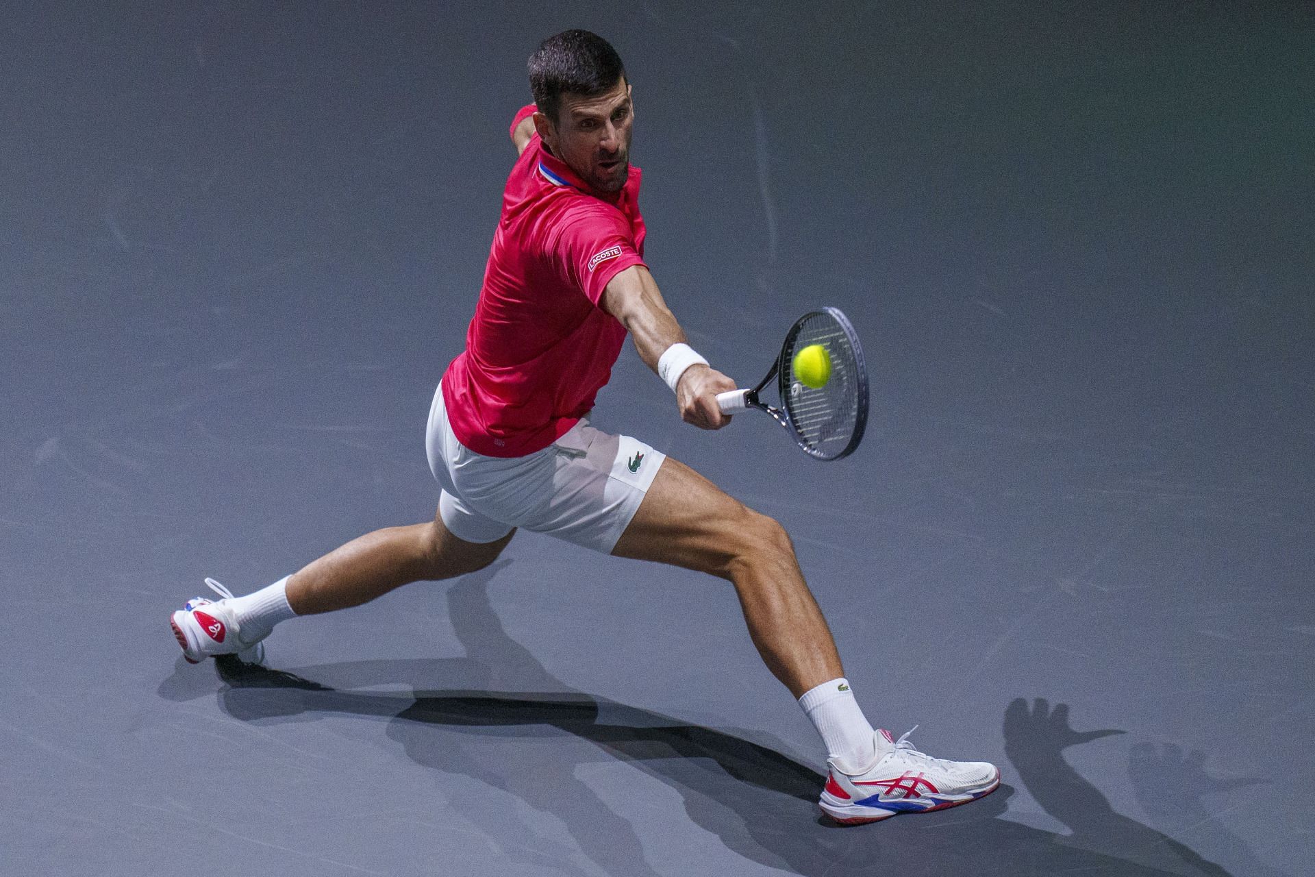 Djokovic in action at the 2023 Davis Cup