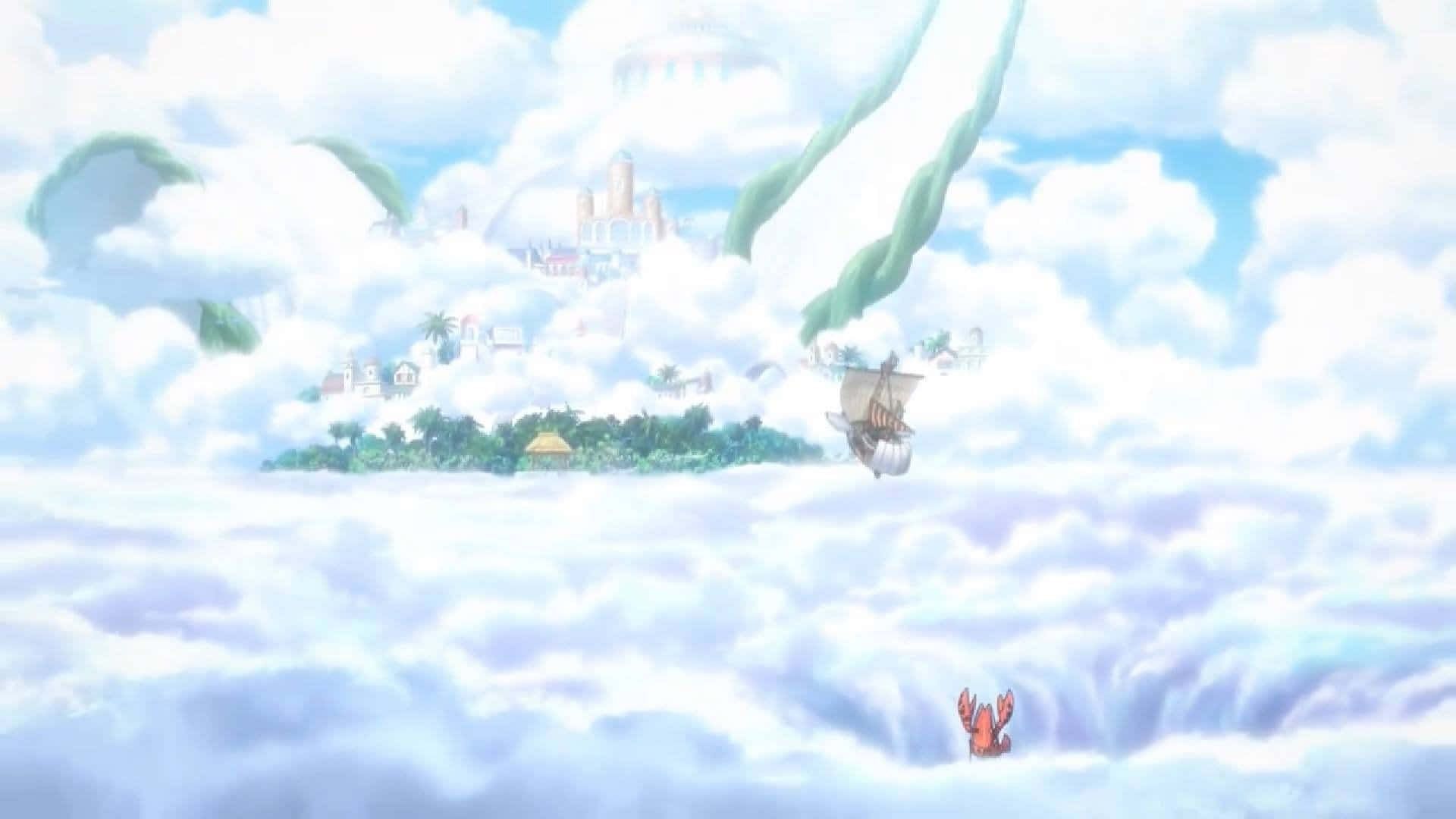 Skypiea as seen in the One Piece anime (Image via Toei Animation, One Piece)