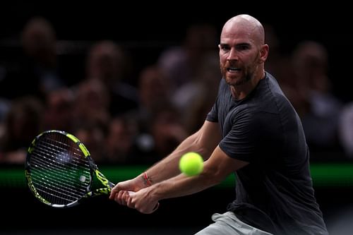 Adrian Mannarino at the 2023 Paris Masters.