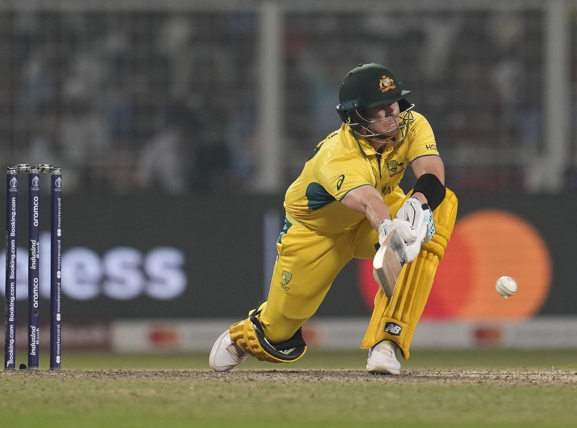 Steve Smith attempted a slog off Gerald Coetzee to get out