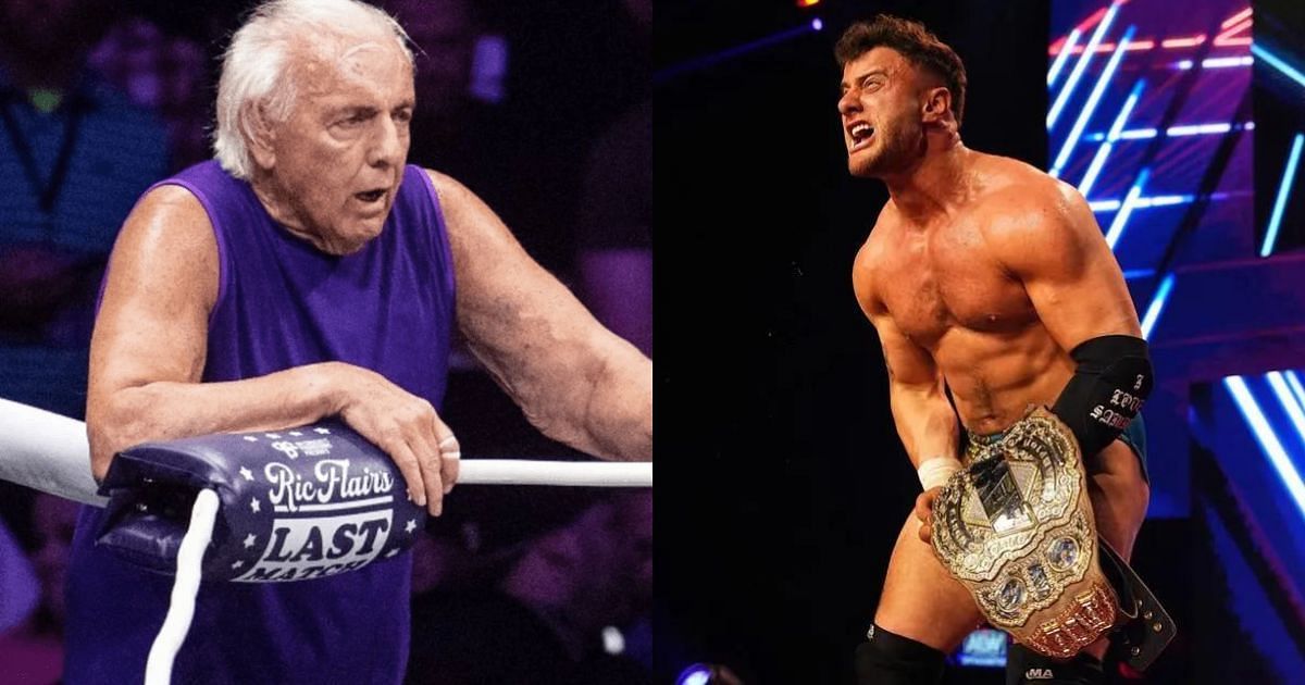 Ric Flair and AEW World Champion, MJF.