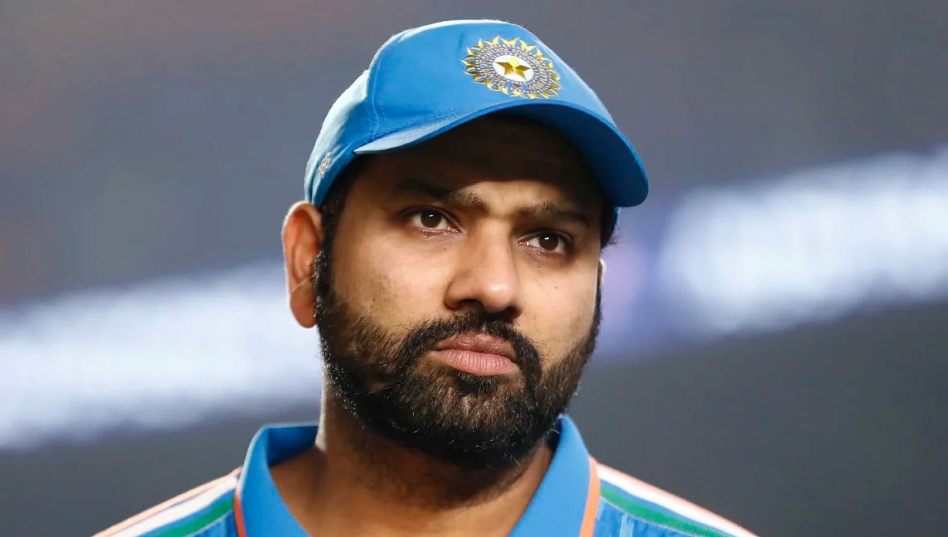 A visibly disconsolate Rohit Sharma after the 2023 World Cup final