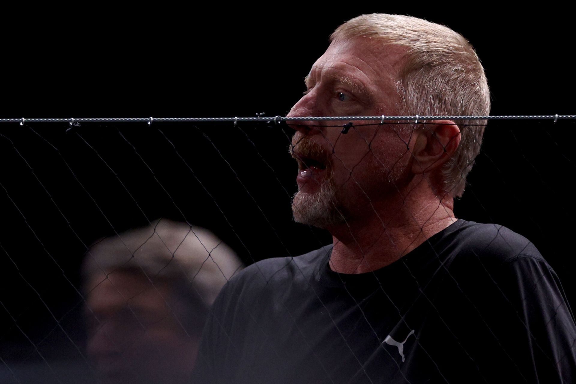 Boris Becker watches Holger Rune in action at the Paris Masters - Day Five.