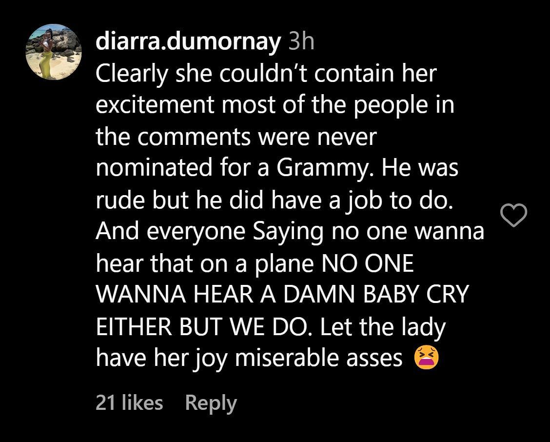 A few netizens were annoyed by the flight attendant (Image via Instagram)