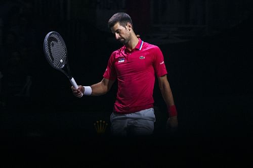 The Serb pictured at the 2023 Davis Cup Finals in Malaga, Spain