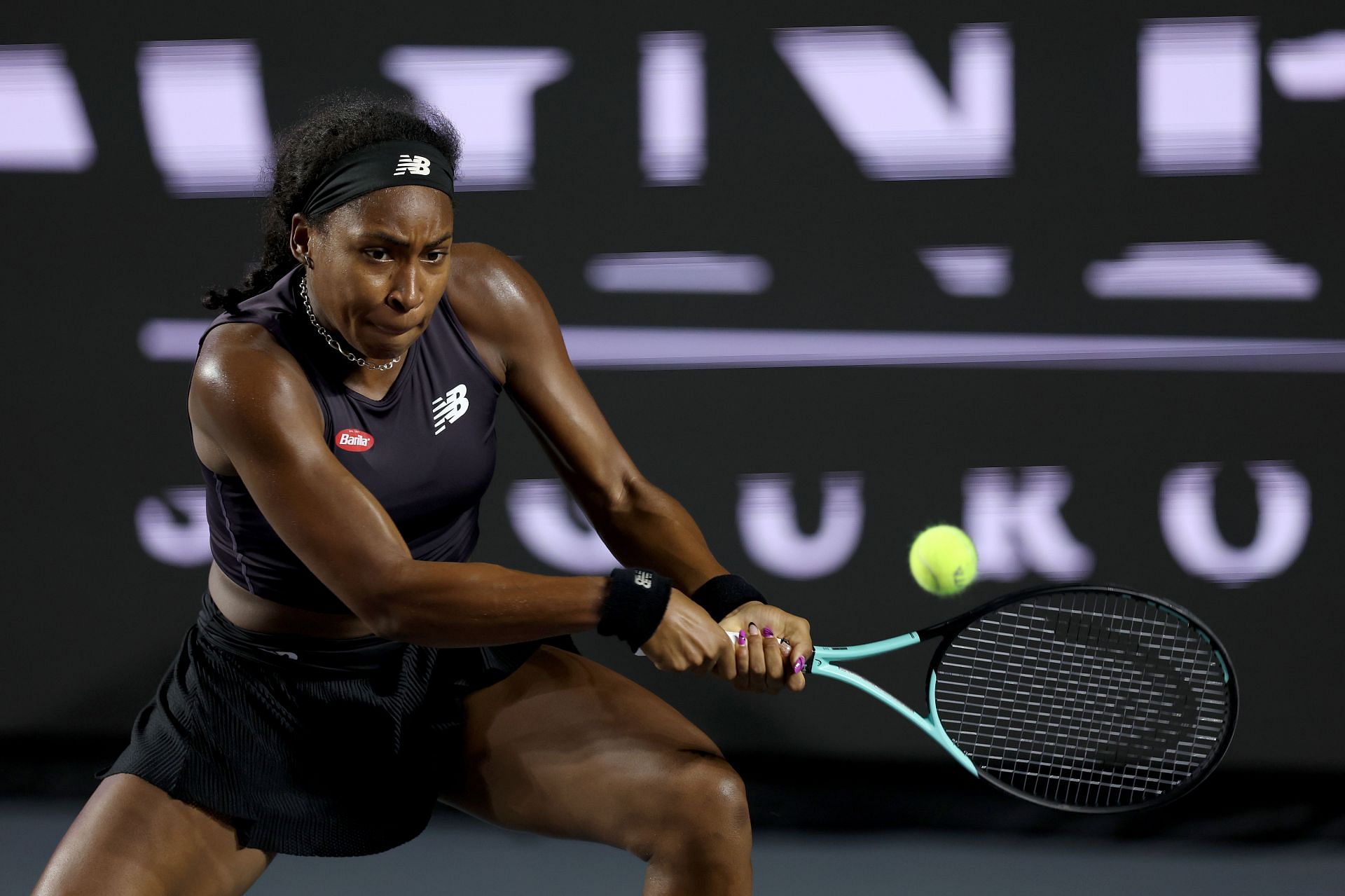 Coco Gauff pictured at the 2023 WTA Finals - Day 2