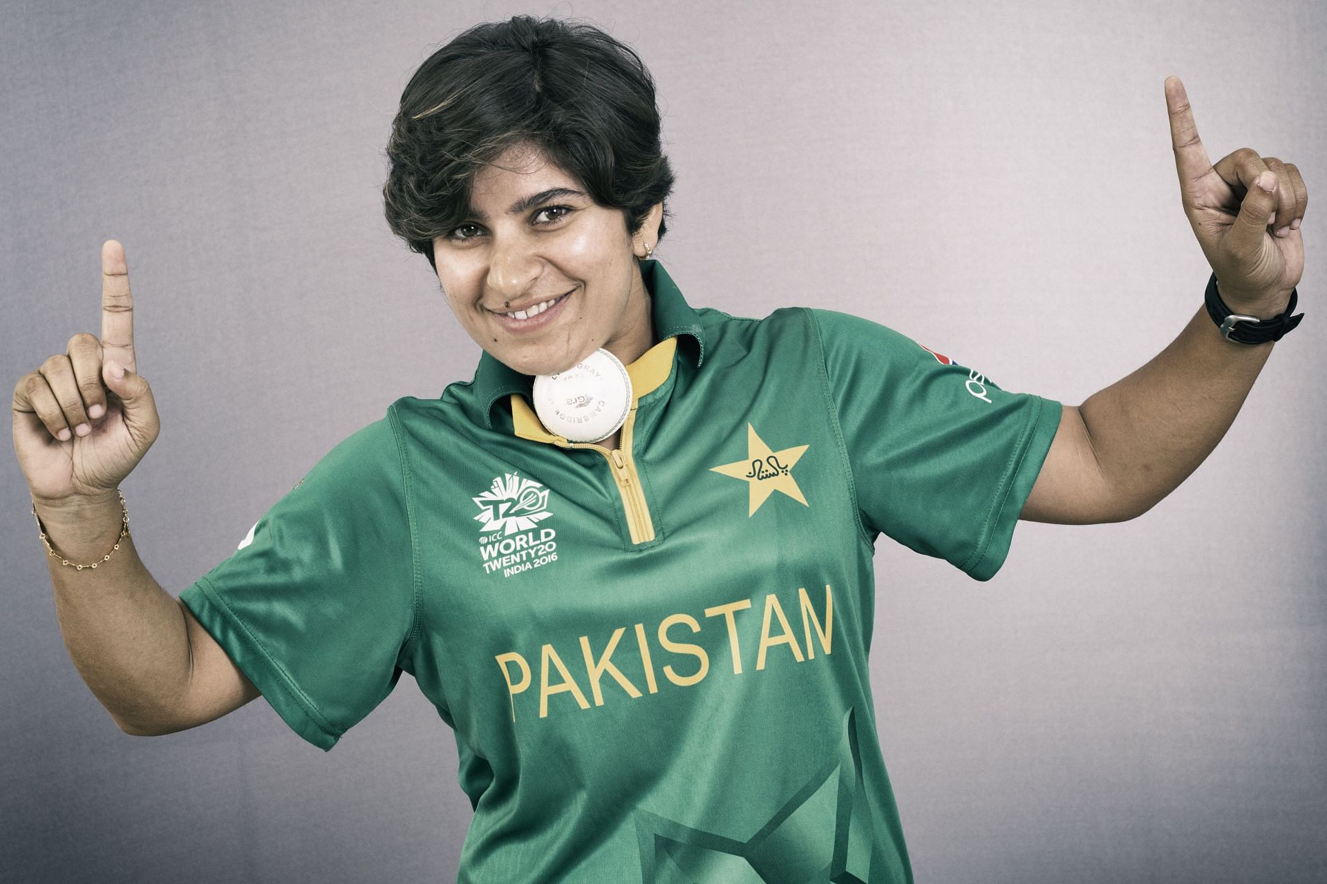 Nida Dar poses for a photoshoot (Image Credits: ICC via Getty Images)