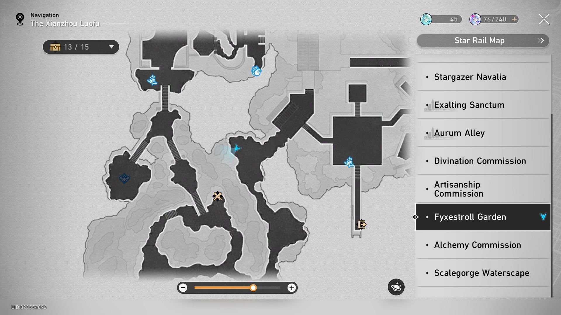 Exalting Sanctum Map - Honkai: Star Rail Interactive Map