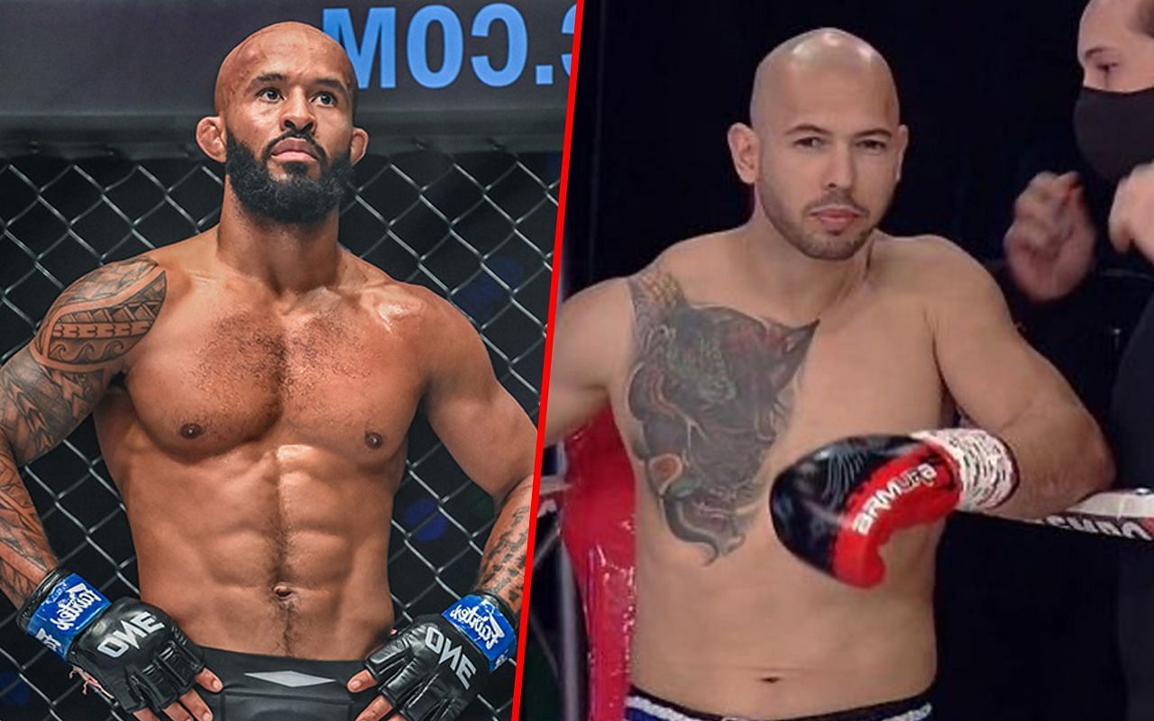 Demetrious Johnson (left) and Andrew Tate (right)