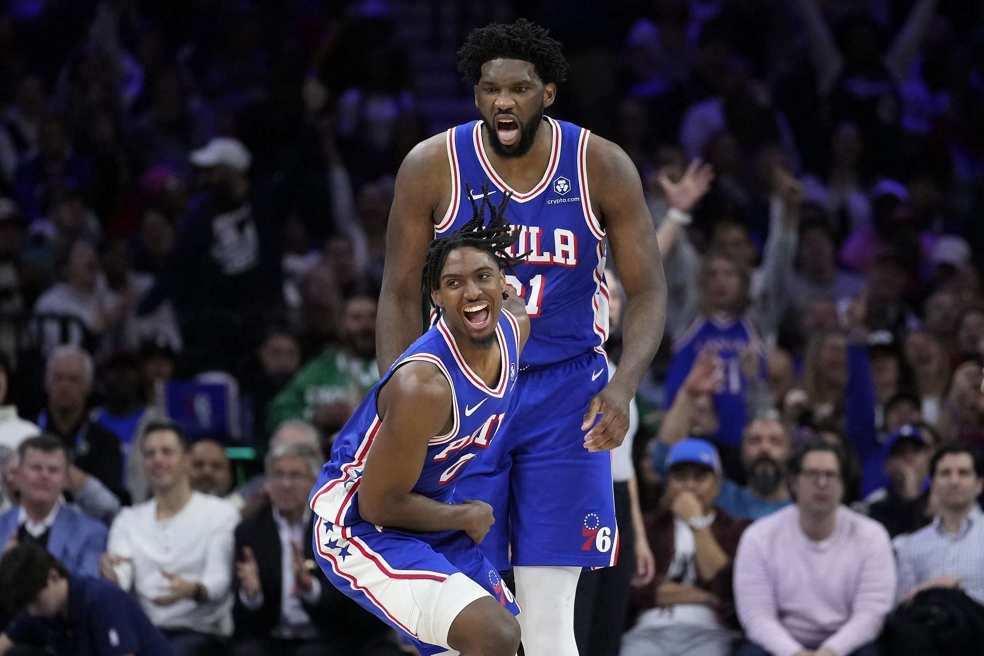 Tyrese Maxey and Joel Embiid