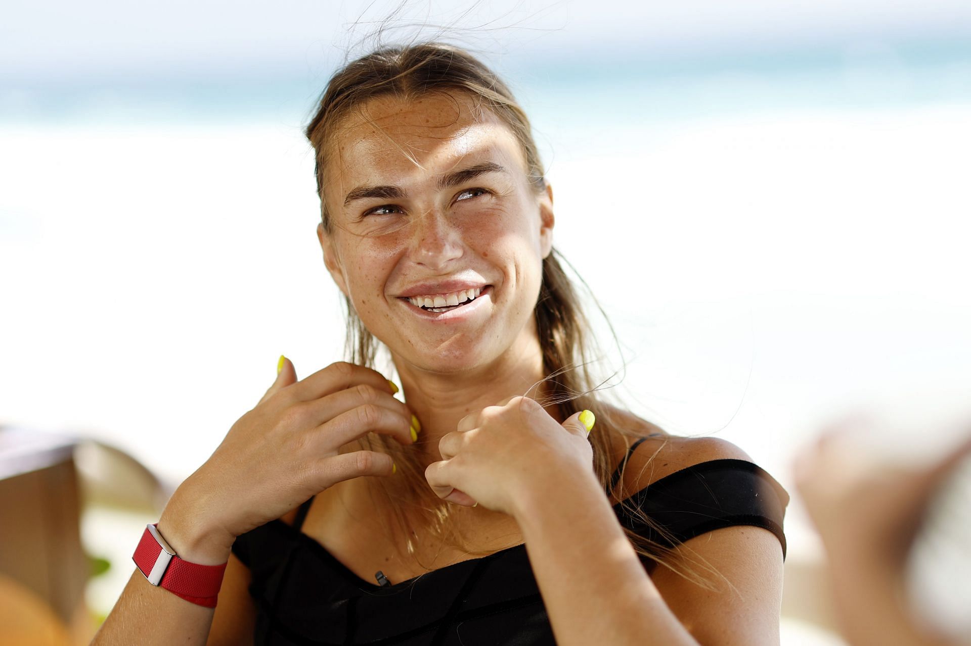 Aryna Sabalenka at a media event: 2023 WTA Finals - Previews