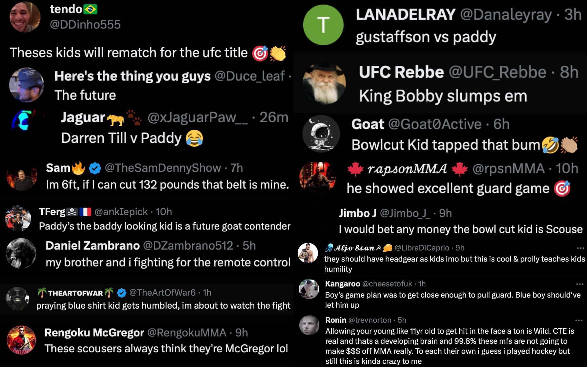 Fans react to junior fighters.