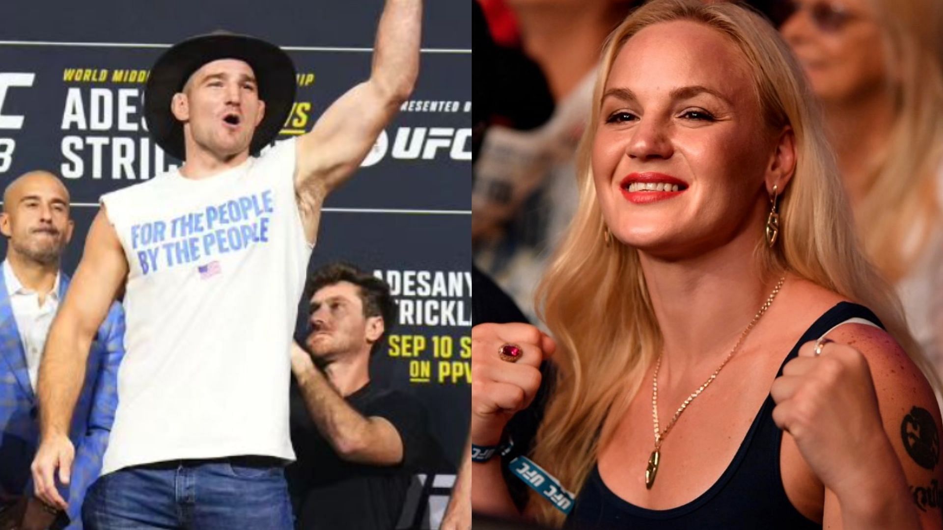 Sean Strickland (left), Valentina Shevchenko (right) [Images courtesy of @stricklandmma &amp; @bulletvalentina]