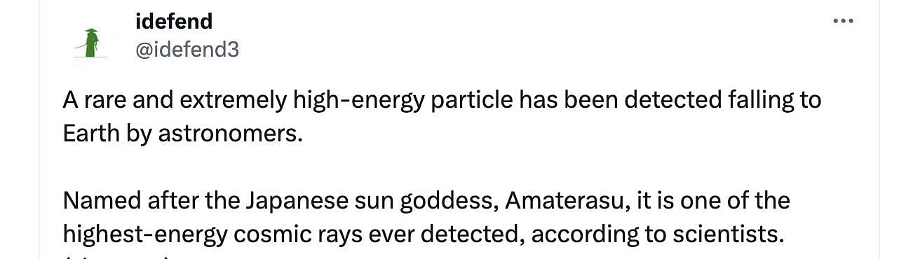 What Does Amaterasu Mean Ultra Powerful Cosmic Ray Hits Earth Leaves