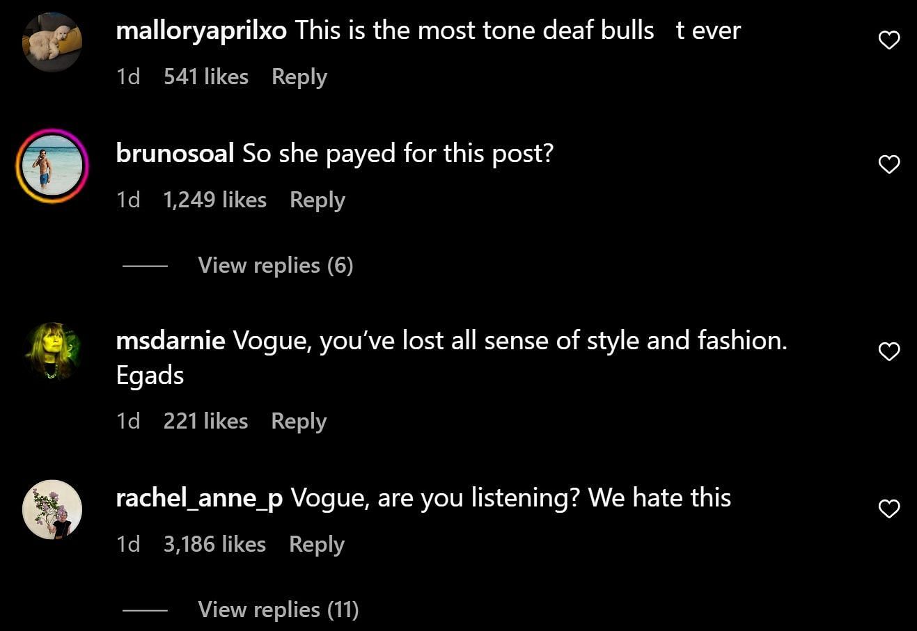 People were mad at Vogue for giving a platform to Jeff Bezos and Lauren Sanchez (Image via Instagram/@voguemagazine)