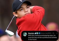 “I'm sure this boy will be a professional” – Fans react to Charlie Woods helping his high school team clinch golf title with Tiger in attendance