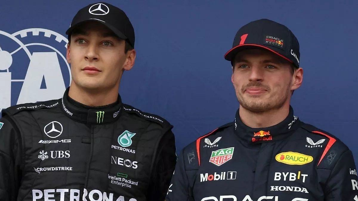 Max Verstappen and George Russell clashed in Las Vegas