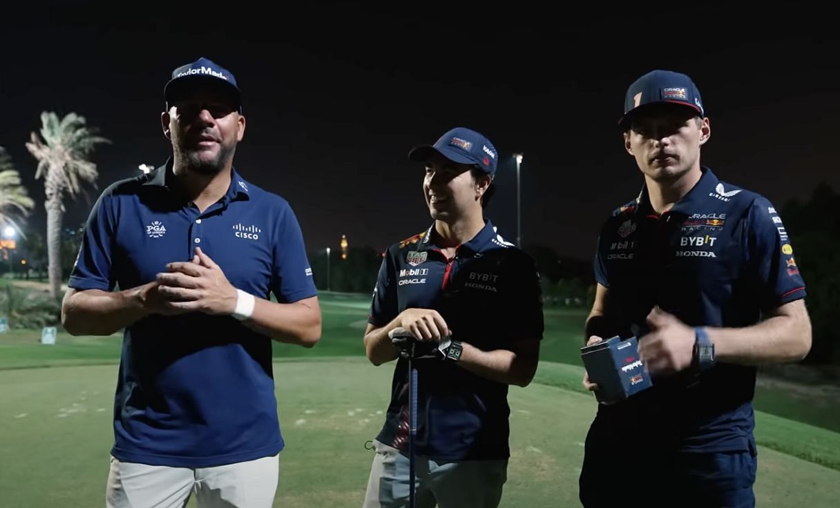 Michael Block, Sergio Perez and Max Verstappen (Image via YouTube @/Oracle Red Bull racing)