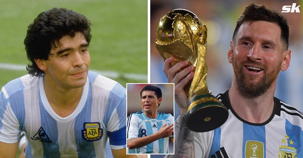 Diego Maradona (left) and Lionel Messi
