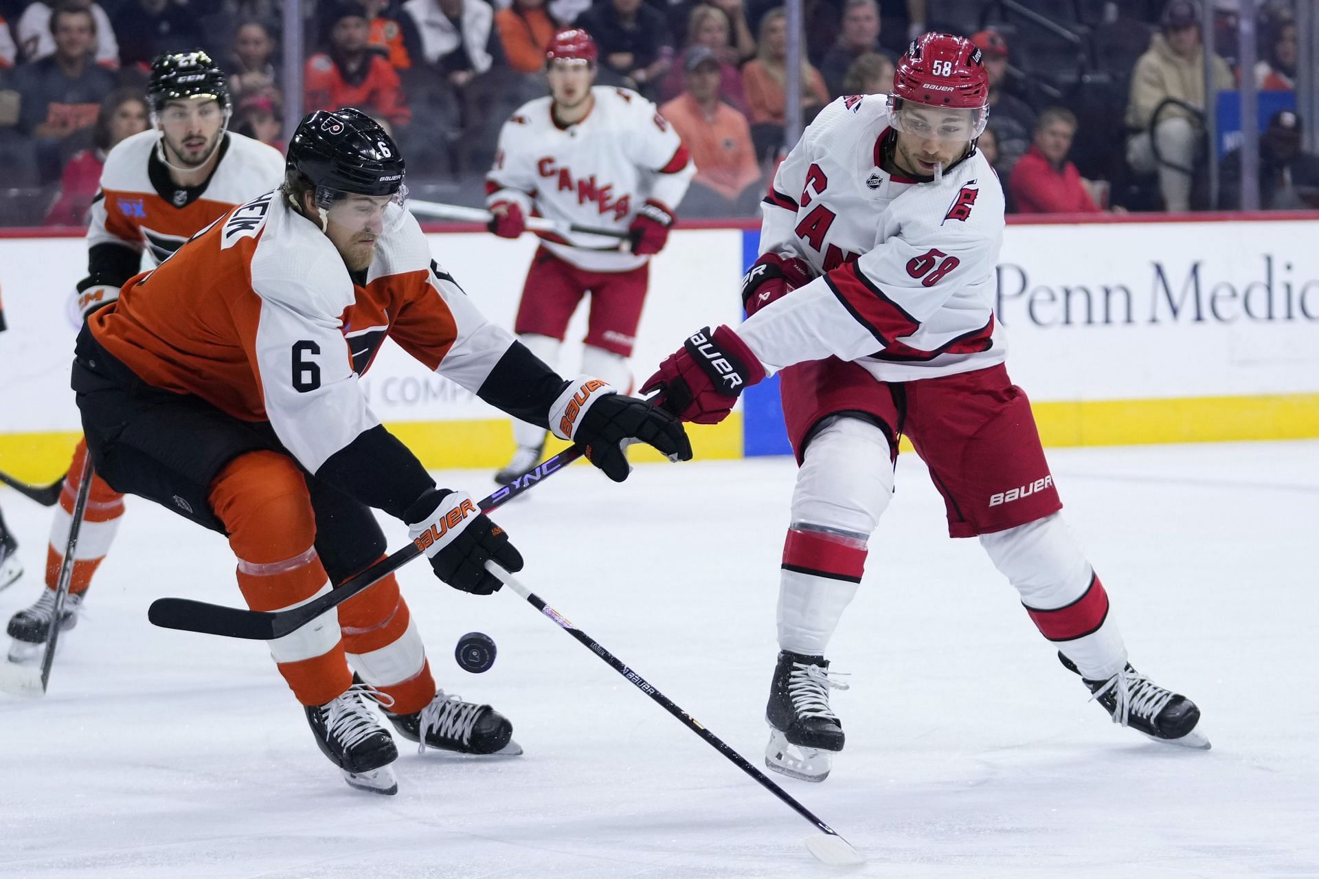 Travis Sanheim leads the Flyers defensemen in points