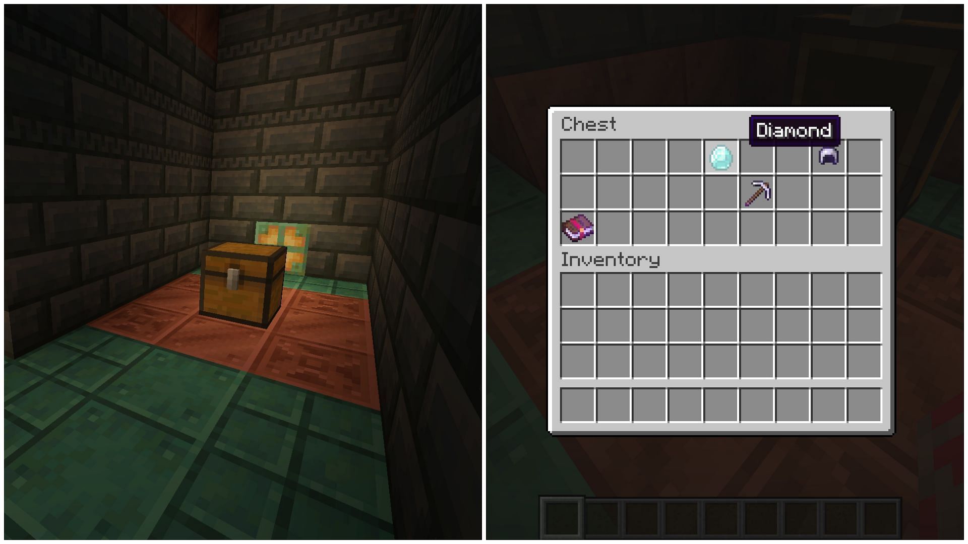 Chests in trial chambers mostly have mid-tier loot with rare, valuable items in Minecraft (Image via Sportskeeda)