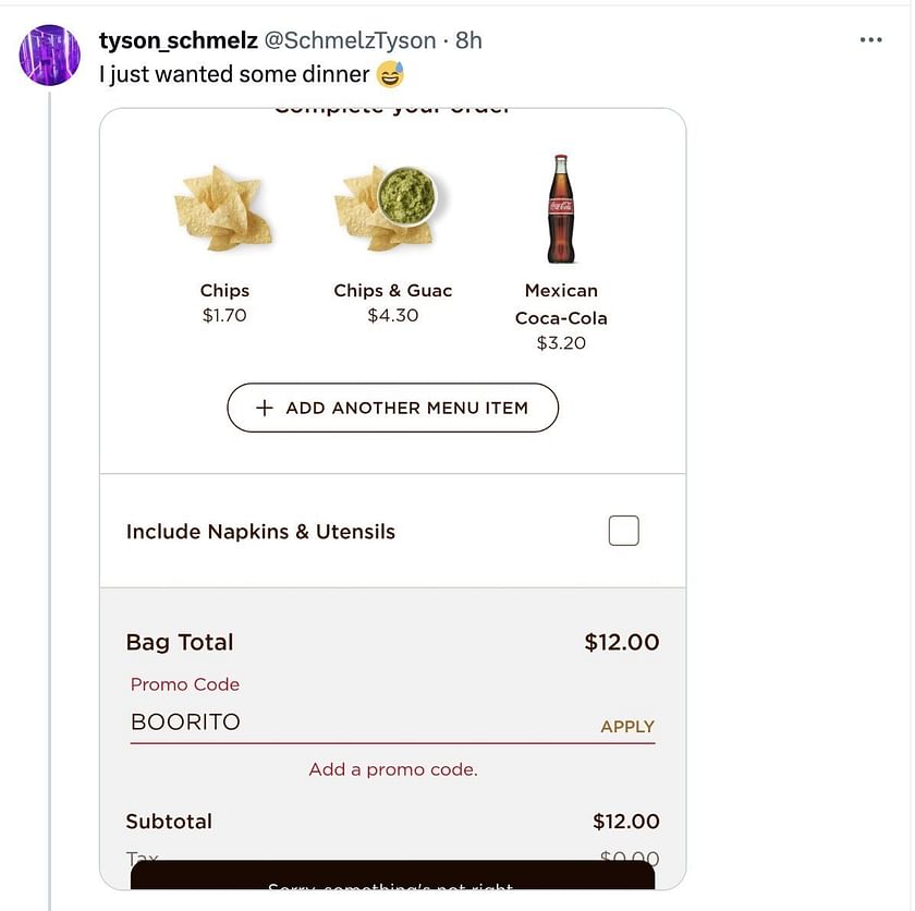 "Halloween is ruined" Hilarious Chipotle Boorito code not working