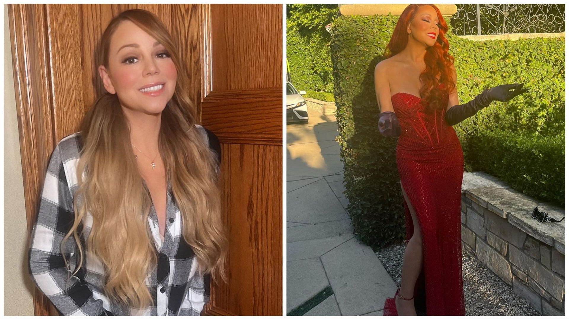 Two portraits of Mariah Carey (Images via official Instagram @mariahcarey)