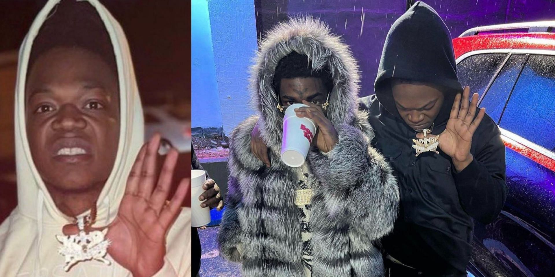 Kodak Black artist NFL TueWop reportedly died in a shooting in Florida. (Image via X/@SaycheeseDGTL, @whatsonrap)