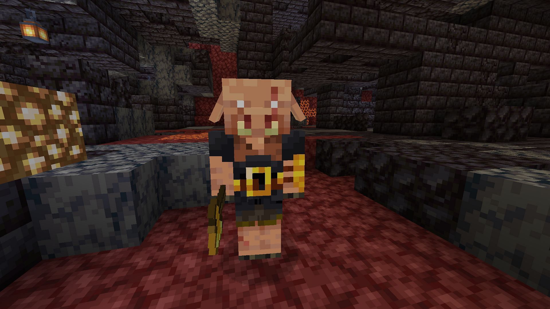 Piglin brutes look quite different from regular piglins in Minecraft (Image via Mojang)