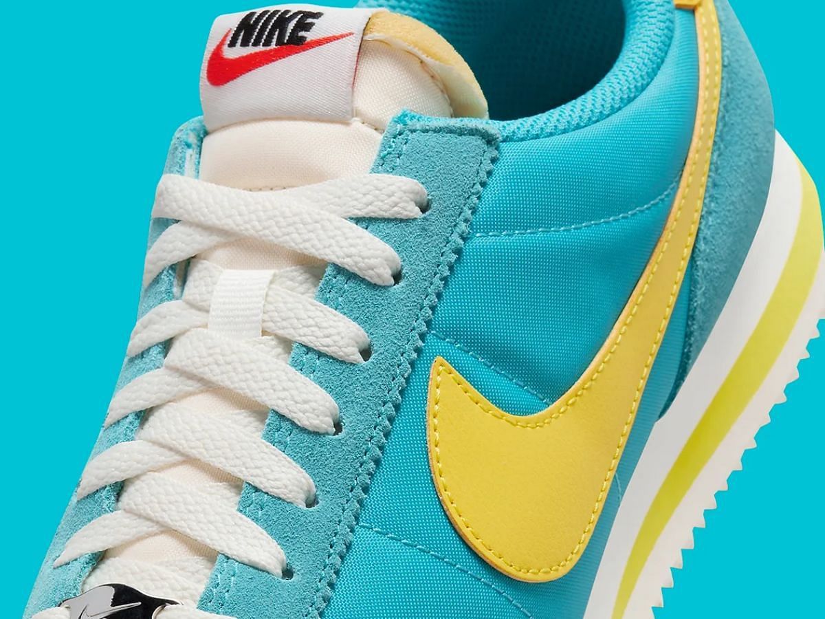Nike Cortez Teal/Yellow Sneakers (Image via Sneaker News)