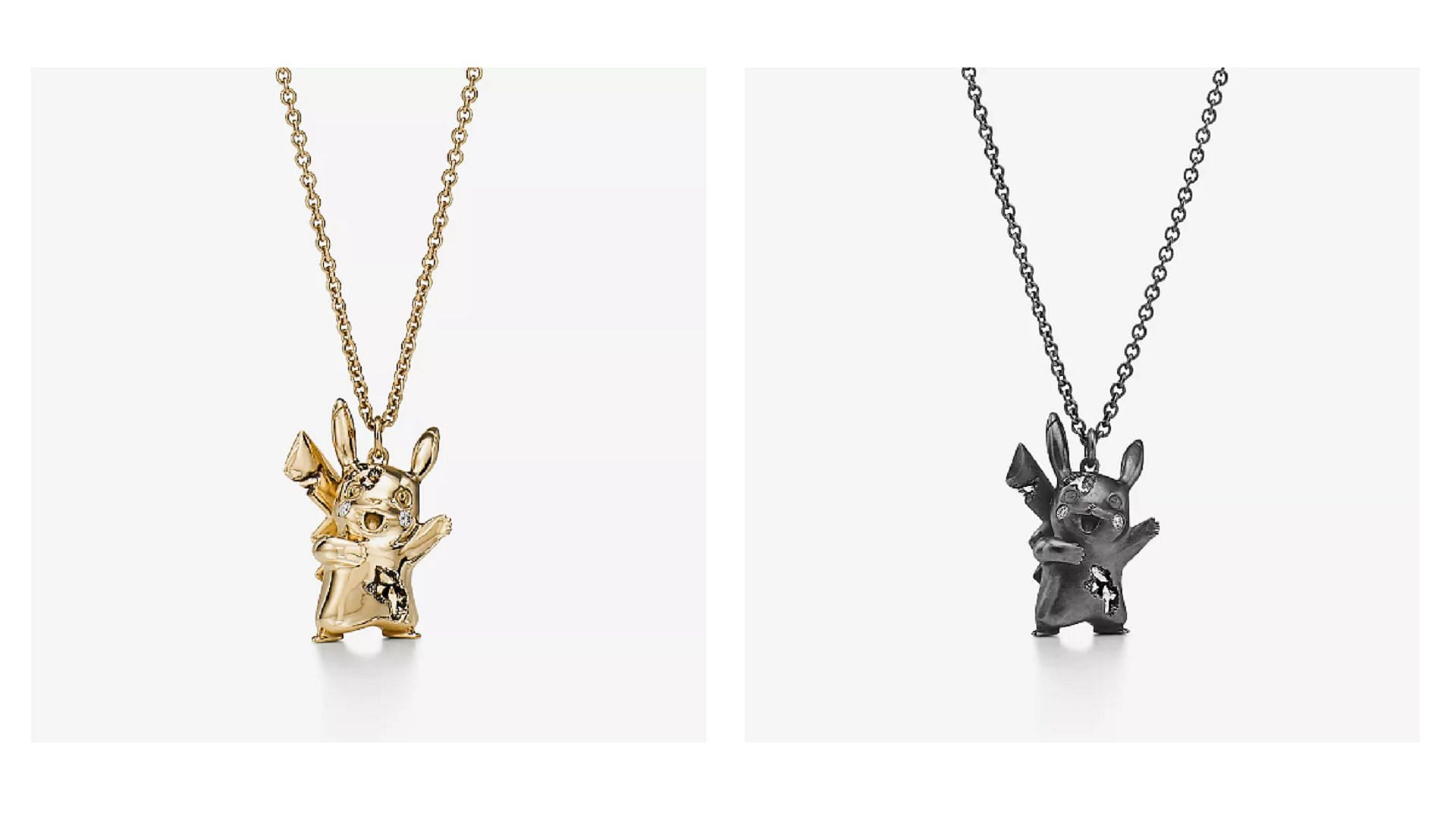 The Pokemon x Tiffany collaboration showcases multiple jewelry colors and materials (Image via Tiffany/TPC)