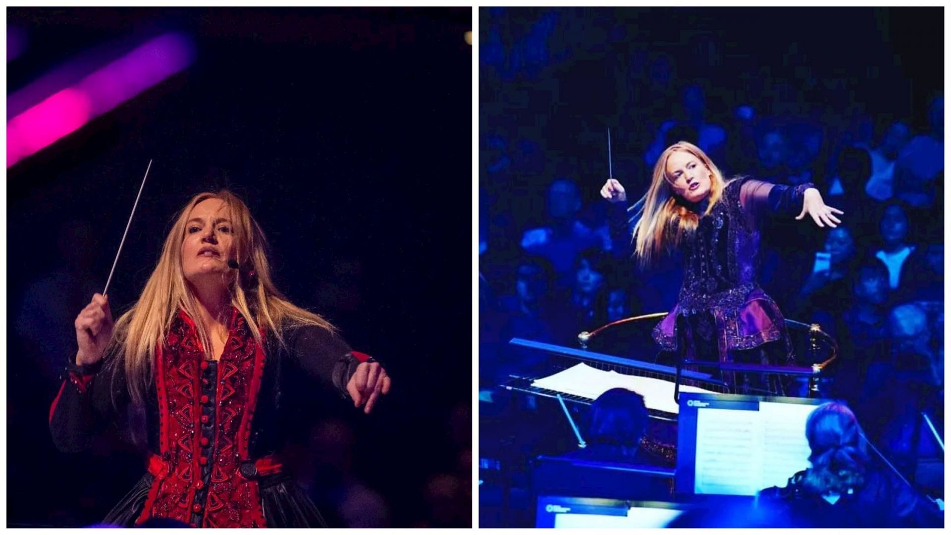 Two portraits of Eimear Noone, lead conductor of Video Games in Concert Live (Images via official Instagram @eimearnoonemusic)