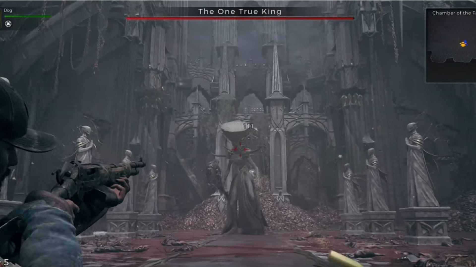 The One True King boss battle in Remnant 2 The Awakened King DLC. (Image via Gearbox Publishing)