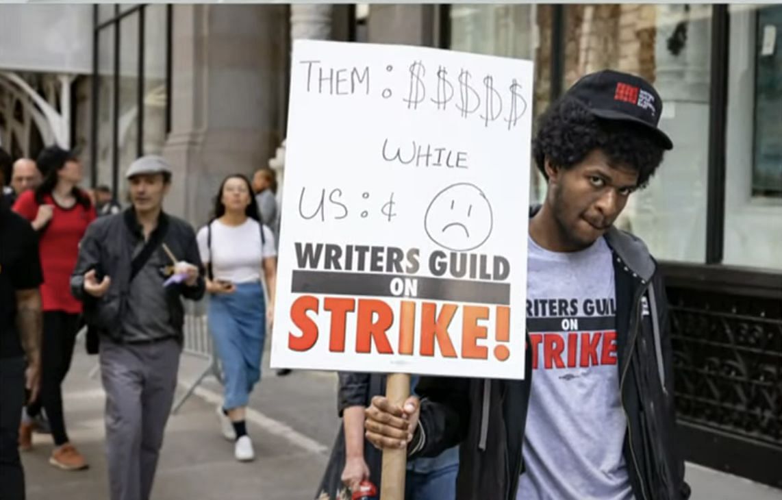 The actors strike joined the the writers strike in mid-July (Image via CBS News)