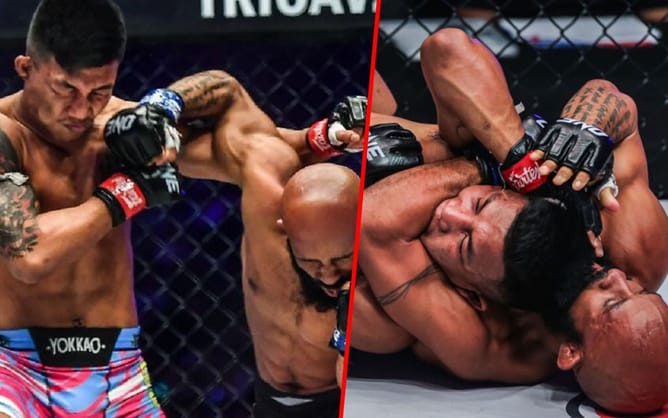 FREE FULL FIGHT: MMA legend Demetrious Johnson puts Rodtang to sleep in historic mixed-rules battle