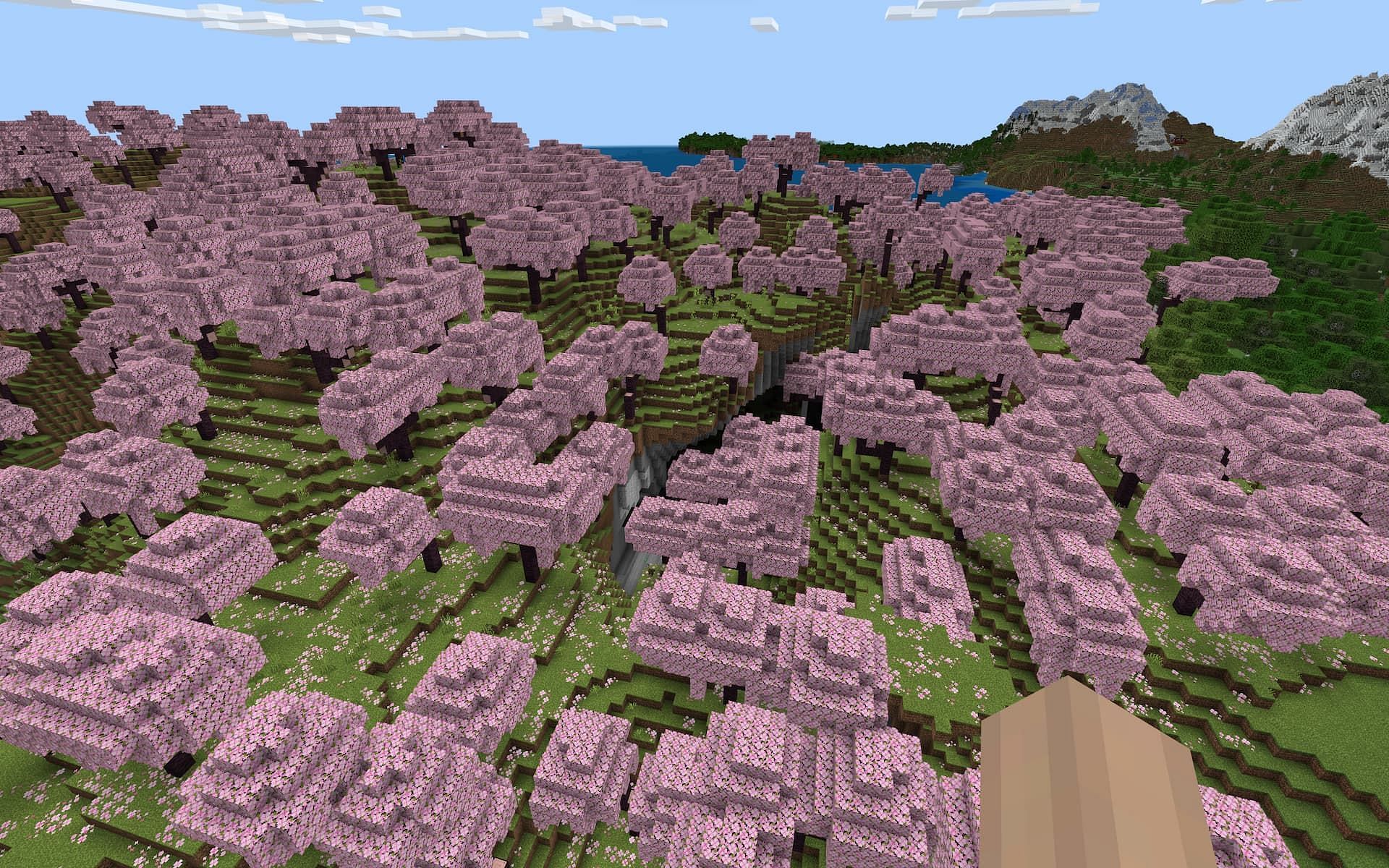 This beautiful area holds some secrets underfoot (Image via Mojang)