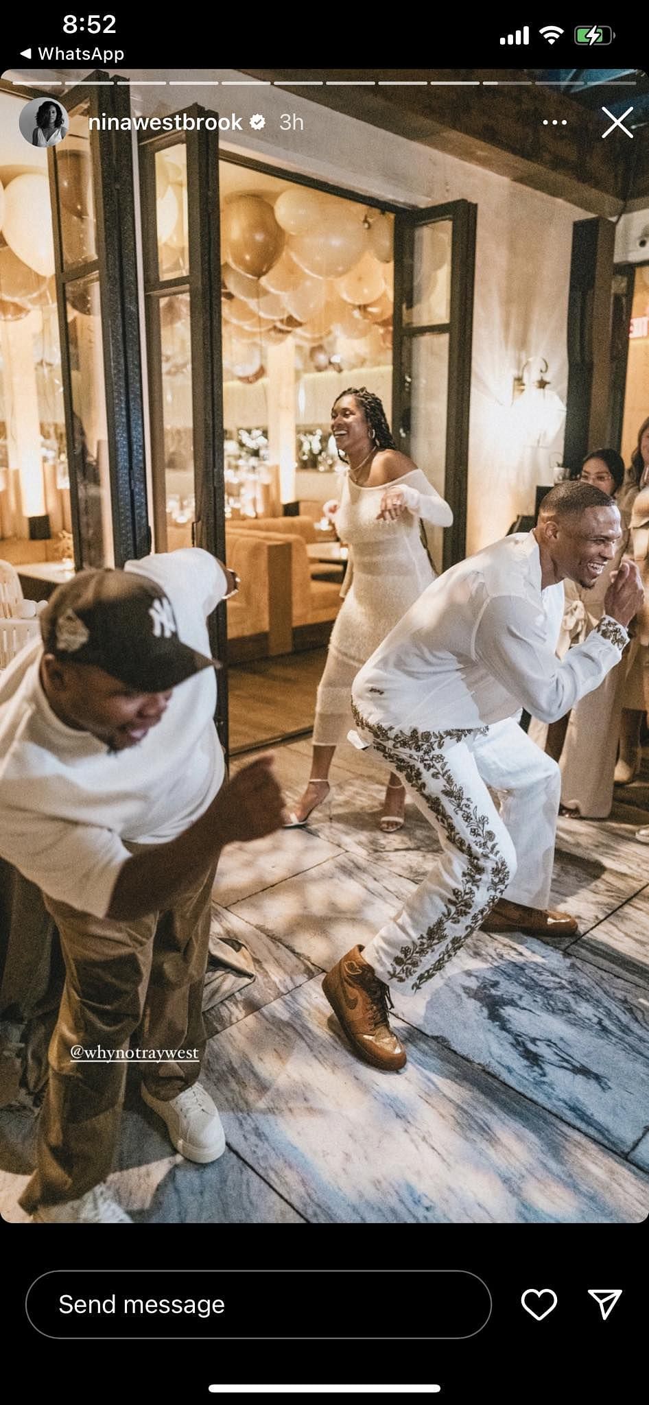 Russell and Nina Westbrook dance the night away in Los Angeles