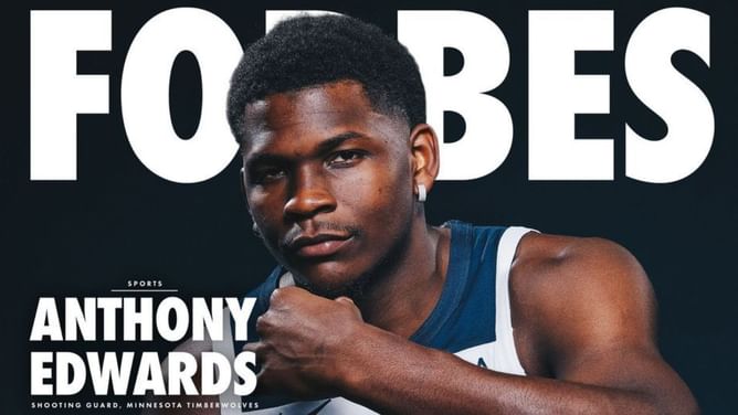 “That aura makes me feel things”: NBA fans in awe of $14 million worth Anthony Edwards making Forbes 30-under-30