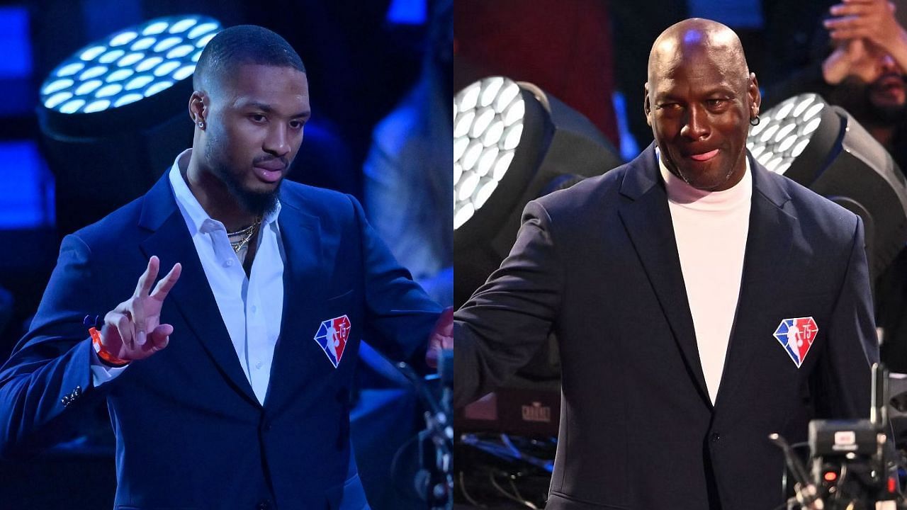 Damian Lillard describes his encounter with Michael Jordan during the NBA 75th Anniversary celebration