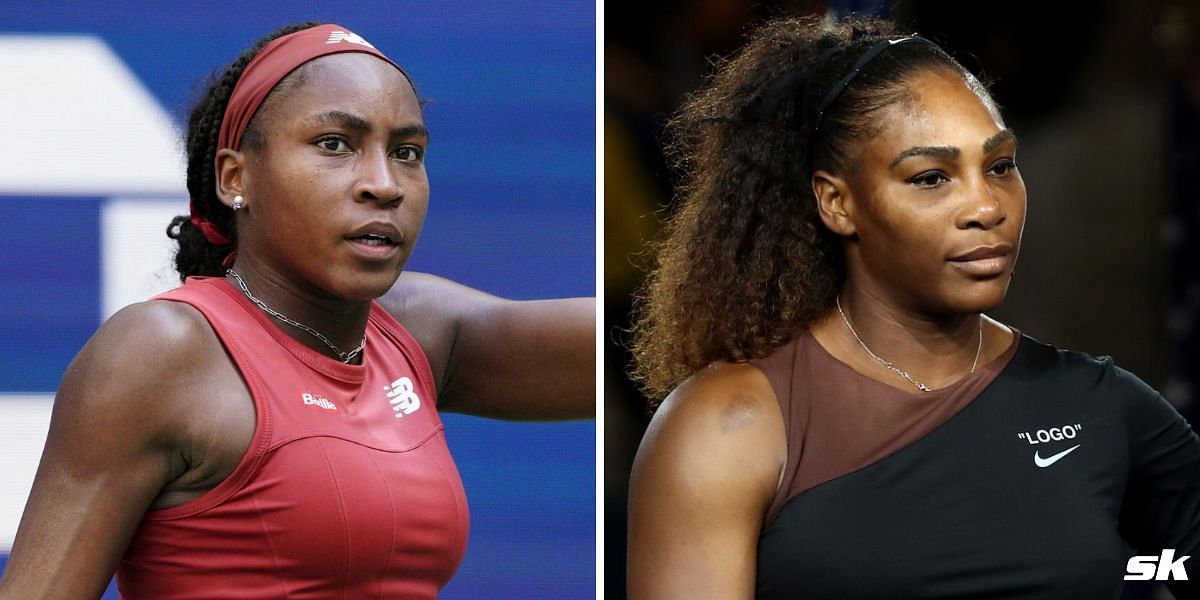 Coco Gauff (L), Serena Williams (R)