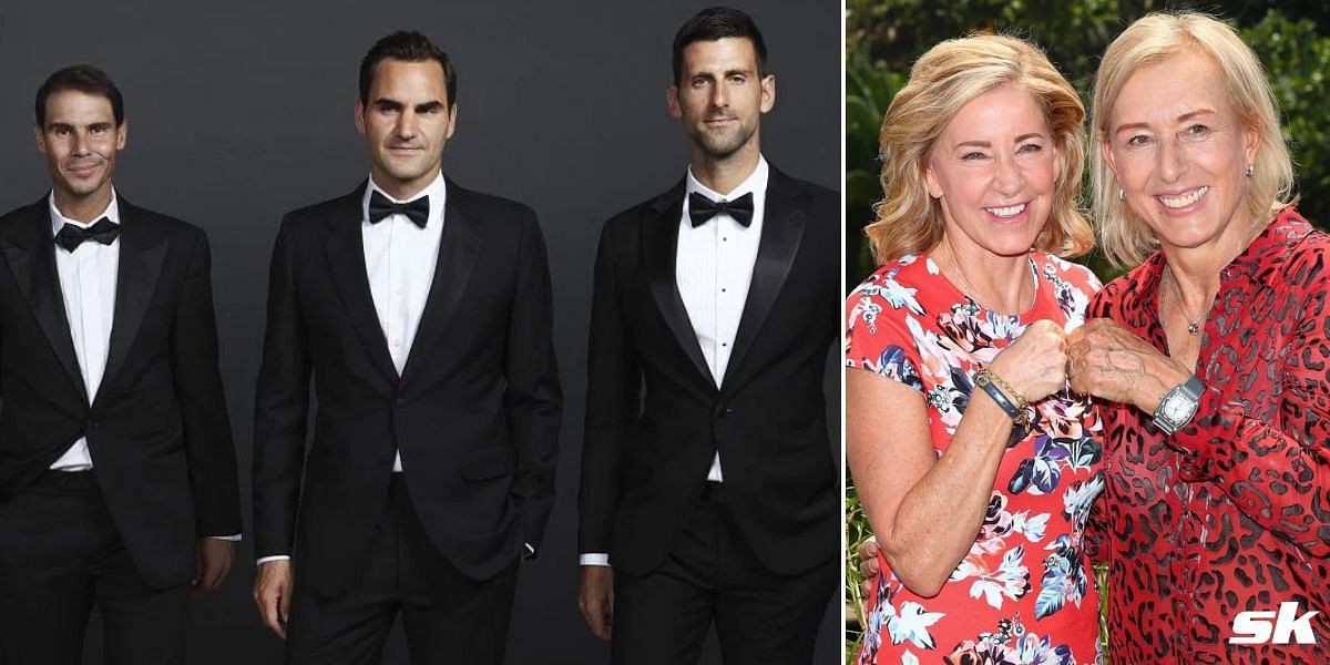 Rafael Nadal, Roger Federer, Novak Djokovic, Chris Evert, and Martina Navratilova (From Left to Right)