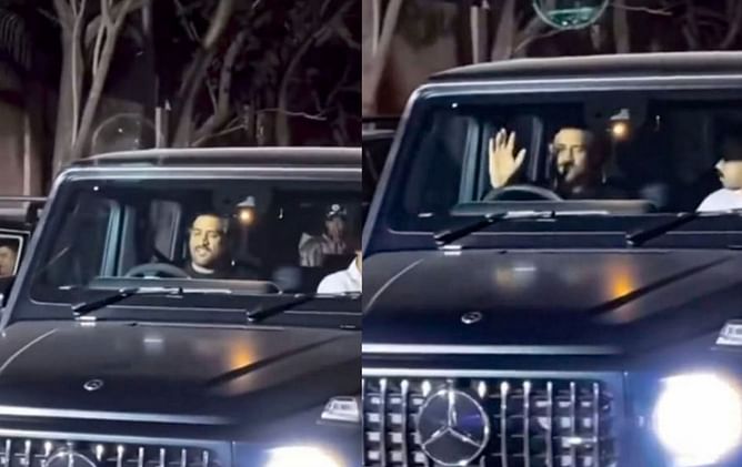 [Watch] MS Dhoni drives a classy black Mercedes with 0007 number plate, video goes viral