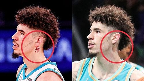 Ball's neck tattoo covered