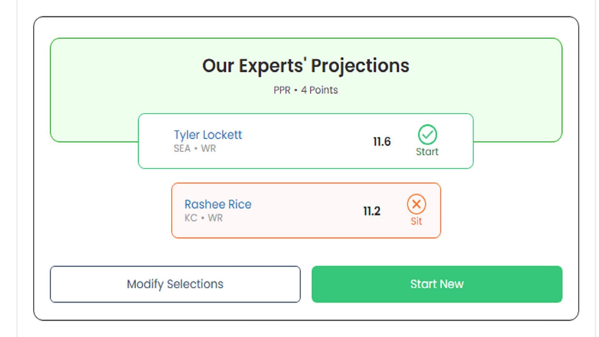 Rashee Rice or Tyler Lockett - Sportskeeda Start/Sit Calculator