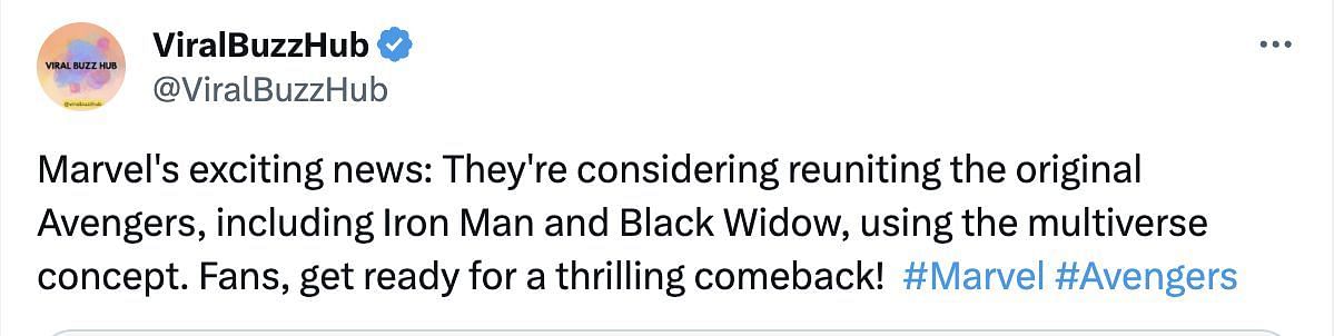 Social media users shower mixed opinions as many reports claim that the company is considering bringing back Avengers with the original cast. (Image via Twitter)