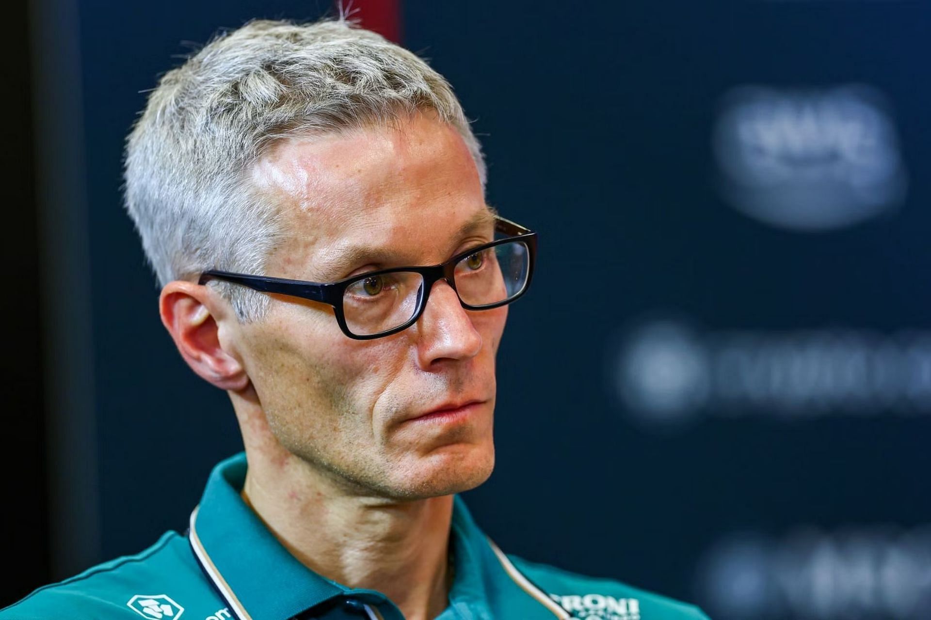 Mike Krack in a team principals press conference ahead of the 2023 F1 US Grand Prix. (Photo by Dan Istitene/Getty Images)