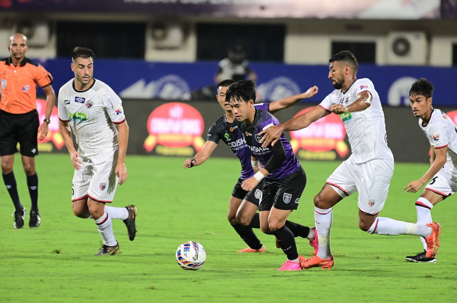 Odisha FC in action against NorthEast United in an ISL match