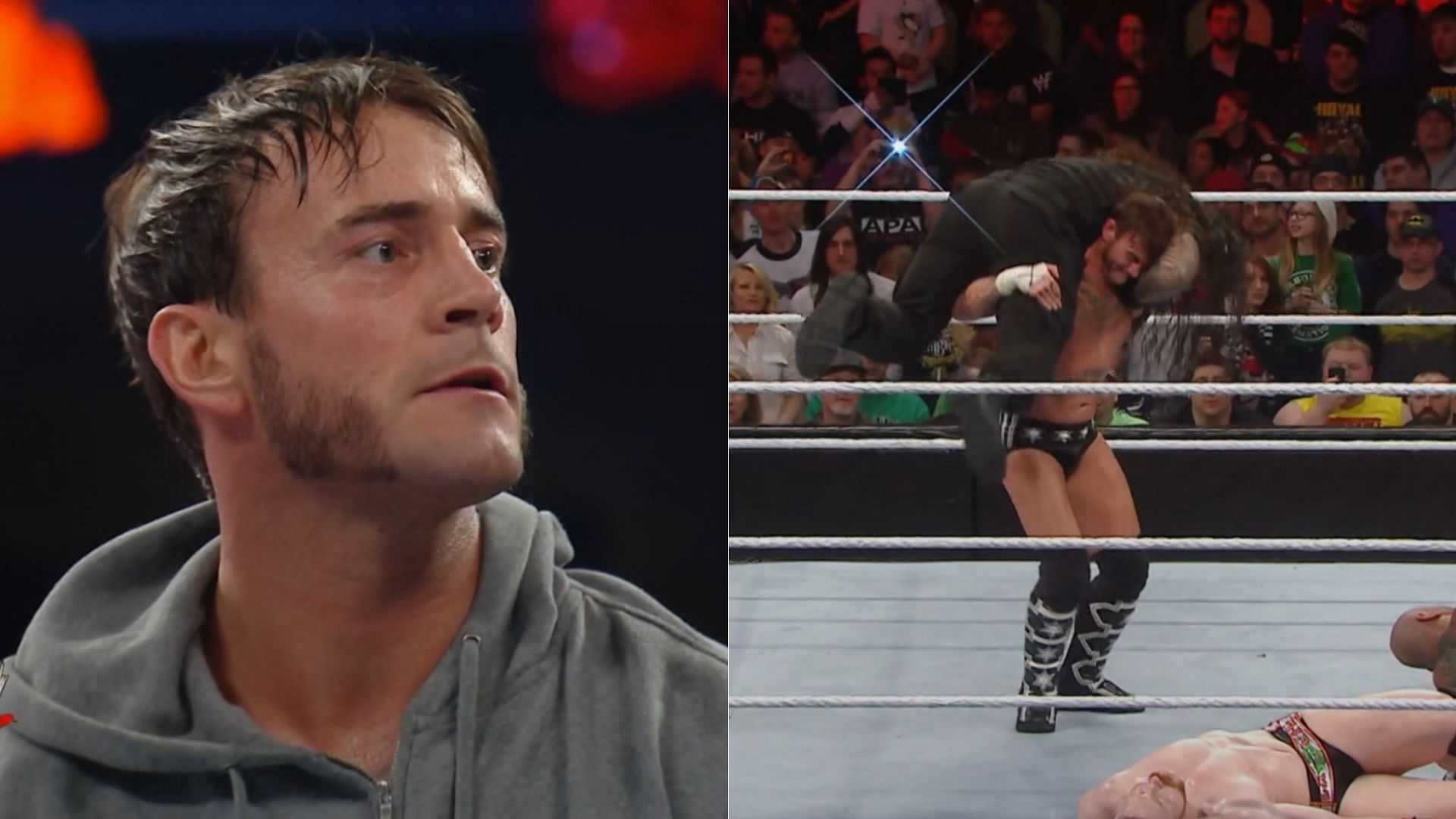 CM Punk hit Roman Reigns with a GTS in the 2014 Royal Rumble match